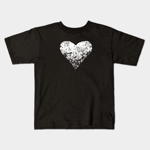 white heart Kids T-Shirt by Bunny Noir